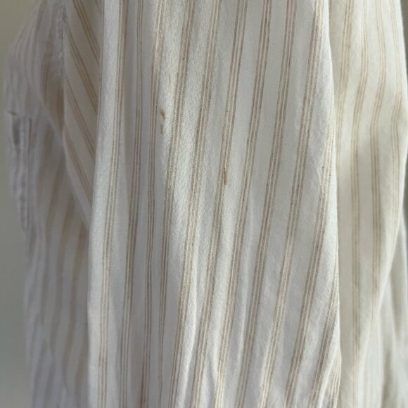 Grayson Frank & Eileen Taupe Tan Striped Button Up Top Shirt Size 3 - Picture 7 of 10